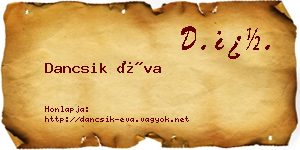Dancsik Éva névjegykártya