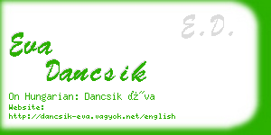 eva dancsik business card